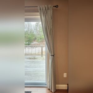 Elegant Light Blue Patterned Curtain (2 Panels)